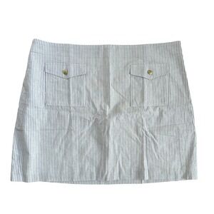 J.‎ Crew Striped Classic Nautical Summer Linen Blend Mini Skirt Size 18 NEW